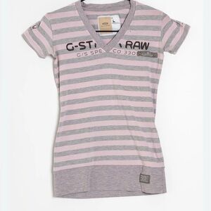 G-Star Striped Pink and Gray T-Shirt size S